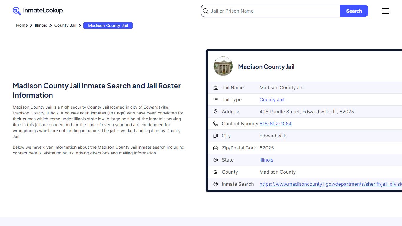 Madison County Jail Inmate Search and Jail Roster Information